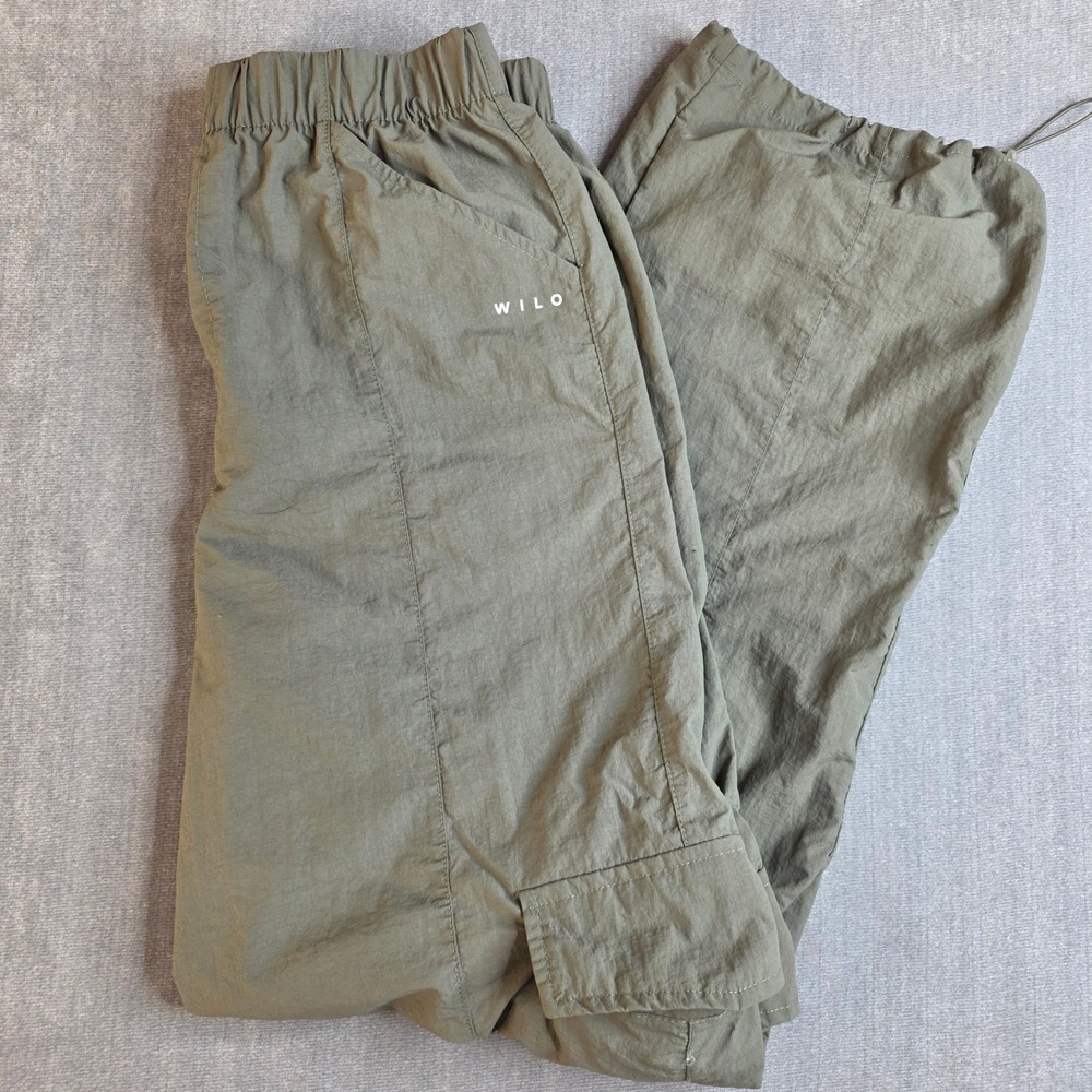 Wilo The Label Cargo Pants Womens S Olive Green Gorpcore Techwear Parachute Sage